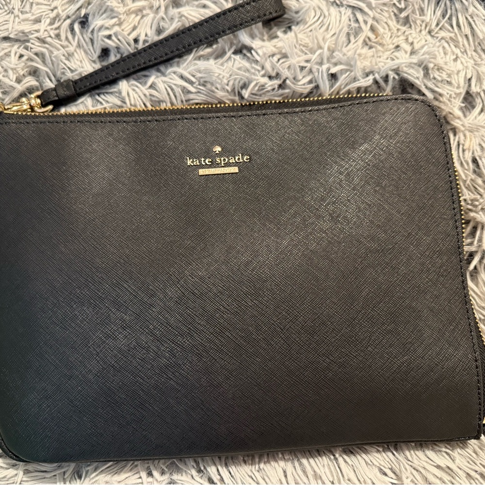 Kate Spade Black Textured Clutch